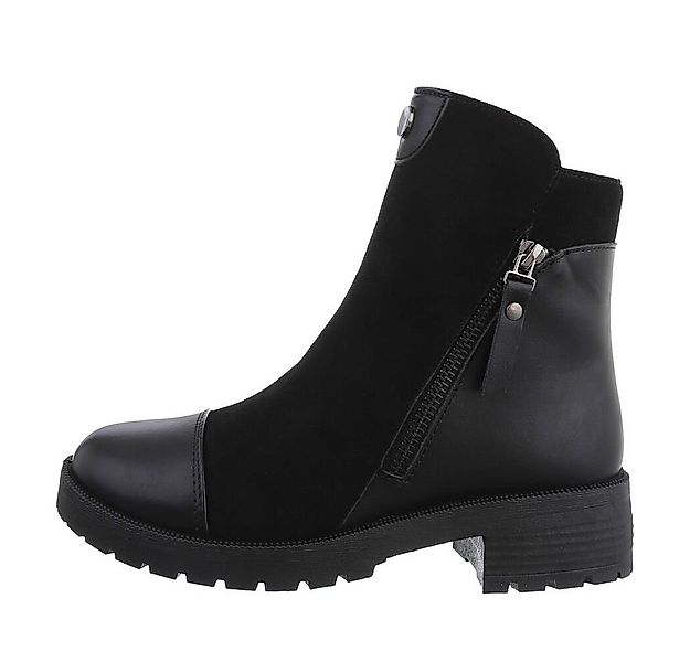 Ital-Design Damen Elegant Stiefelette Blockabsatz Flache Stiefeletten in Sc günstig online kaufen