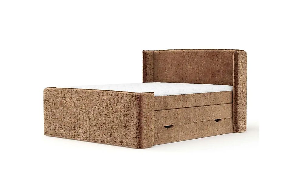 Boxspringbett mit Stauraum   ¦ orange ¦ Maße (cm): B: 198 H: 117 Betten > K günstig online kaufen