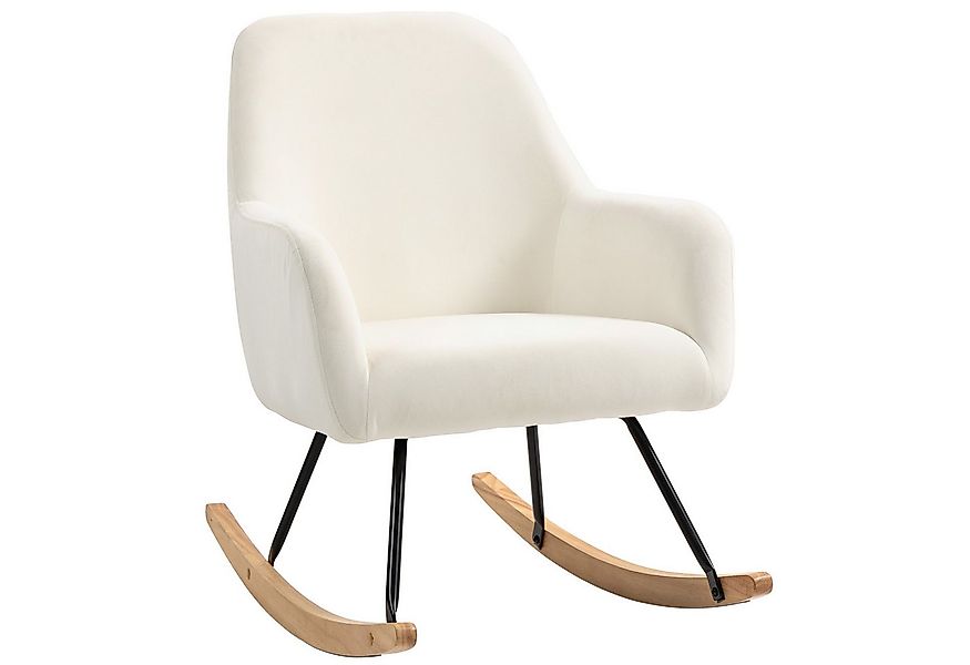 HOMCOM Schaukelstuhl Samtgepolsterter Akzentstuhl, Sessel mit breiter Rücke günstig online kaufen