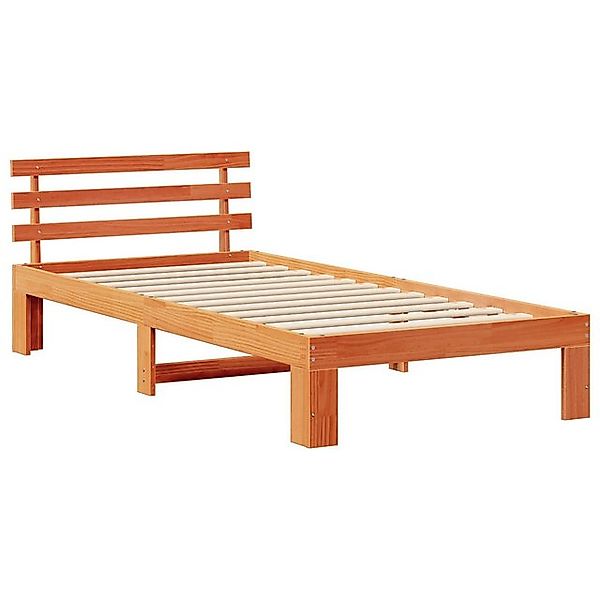 vidaXL Bett Holz Bettgestell Wachs Braun Massivholz 100 x 200 cm Langlebig günstig online kaufen