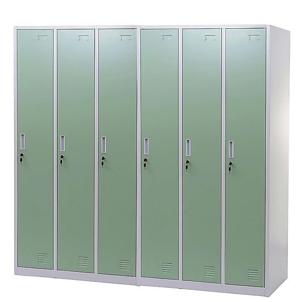 Proregal Schließfach Saturn HxBxT 180x180x50 cm Metall 6 Fächer Grün Spind günstig online kaufen