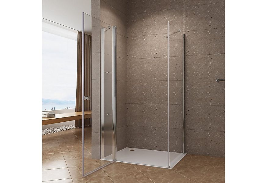 AQUABATOS Eckdusche Duschkabine Eckeinstieg Drehtür Duschtür an Festteil mi günstig online kaufen