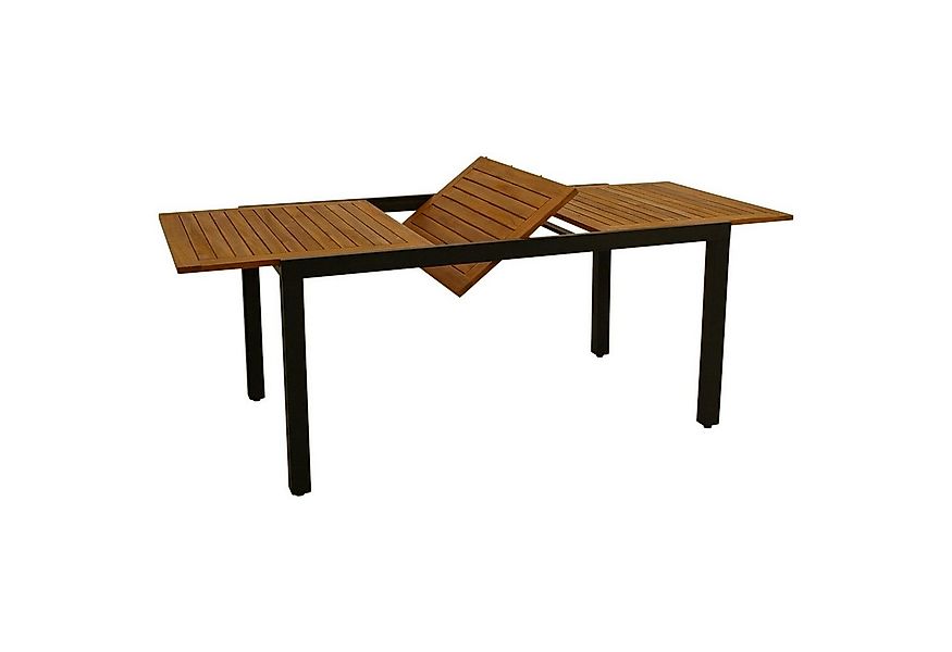 DEGAMO Gartentisch MILOS, ausziehbar 150/200x90cm, Alu anthrazit + Akazie günstig online kaufen