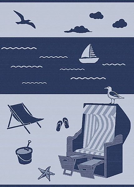 ROSS Geschirrtuch, maritim, Strandidylle mit Strandkorb günstig online kaufen