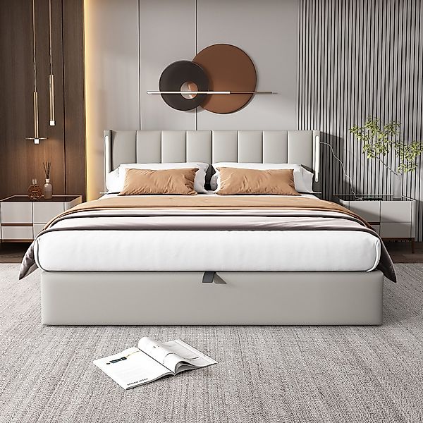 HAUSS SPOLE Polsterbett 140x200cm mit USB-Anschluss, günstig online kaufen