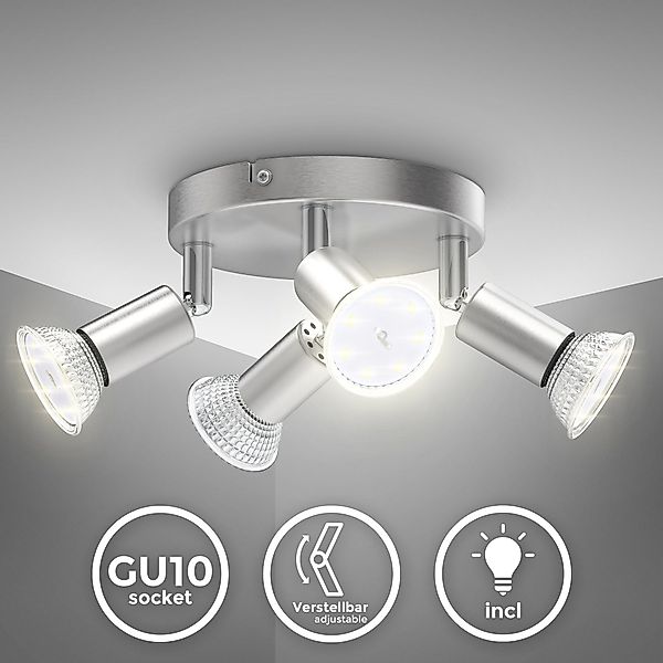 B.K.Licht Deckenspots, LED wechselbar, Warmweiß, schwenkbare günstig online kaufen