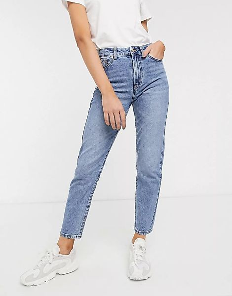 Only – Blaue Jeans mit geradem Bein günstig online kaufen