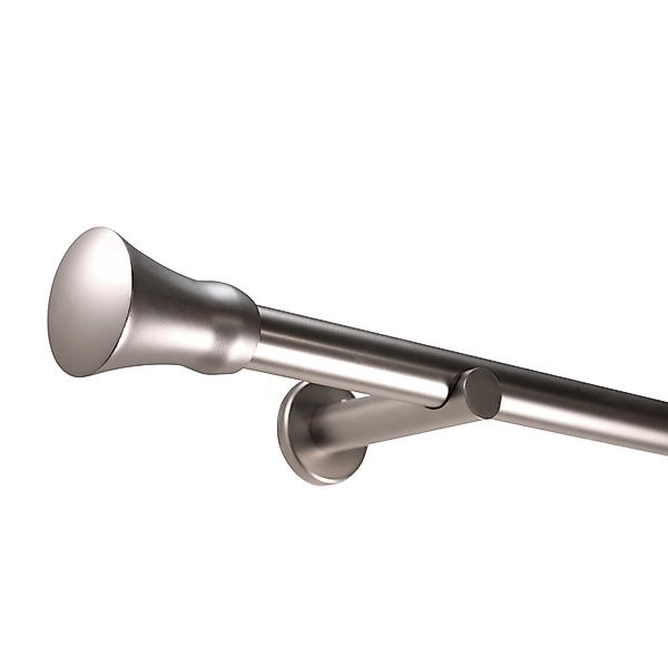 Deco-Raum Gardinenstange nach Maß 1-Lauf Kegel Ø 25mm Edelstahl-optik 140cm günstig online kaufen