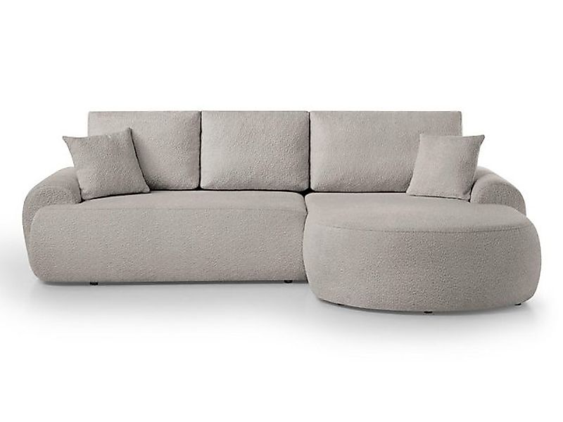 Beautysofa Ecksofa mit Kissen aus Bouclé-Stoff TEDDY, In vielen Farben zur günstig online kaufen