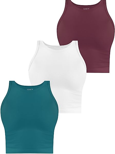 Janice Kurzarmshirt 3 x Damen crop günstig online kaufen