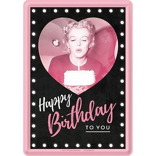 Nostalgic-Art Blechpostkarte - Celebrities - Marilyn Monroe Happy Birthday günstig online kaufen