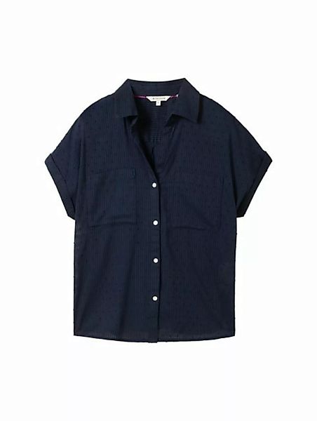 TOM TAILOR Blusenshirt structured blouse, sky captain blue günstig online kaufen