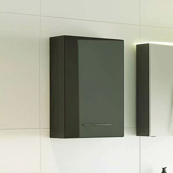 Badezimmer Hängeschrank in Dunkelgrau Hochglanz 40 cm günstig online kaufen
