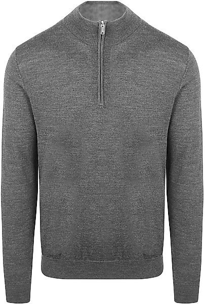 Profuomo Half Zip Pullover Merinowolle Grau - Größe XL günstig online kaufen