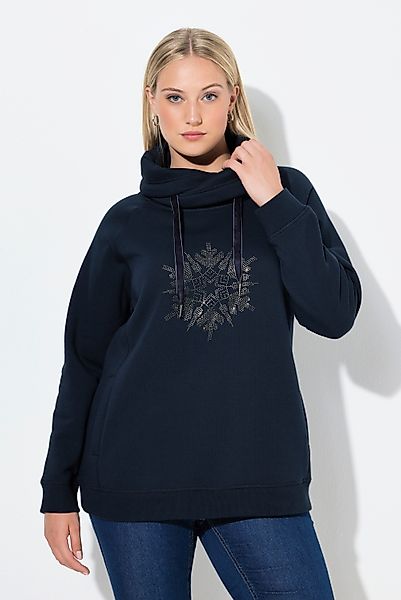 Ulla Popken Sweatshirt Sweatshirt Schneeflocke Stehkragen günstig online kaufen