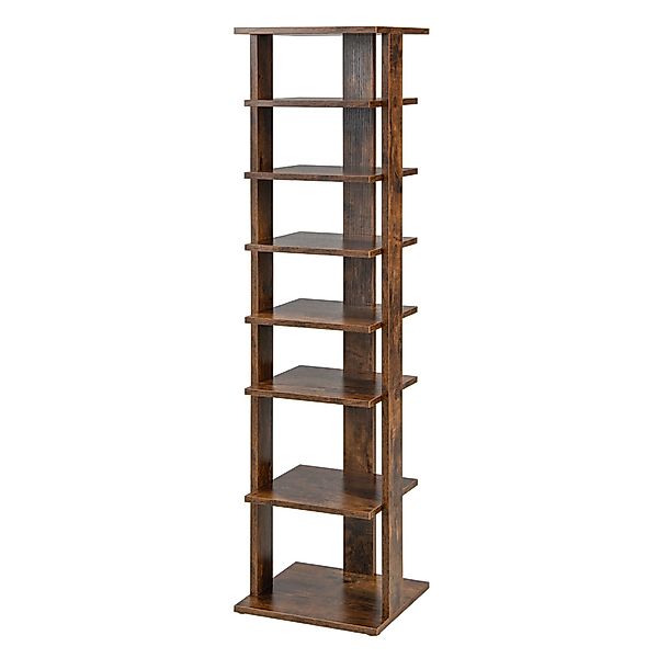 COSTWAY Schuhregal, schmal, höhenverstellbar, 8-stöckig, Holz, günstig online kaufen
