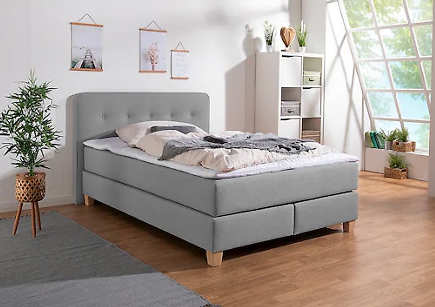 Home affaire Boxspringbett "Fargo" inkl. Topper, in 3 Matratzenarten, in Sa günstig online kaufen