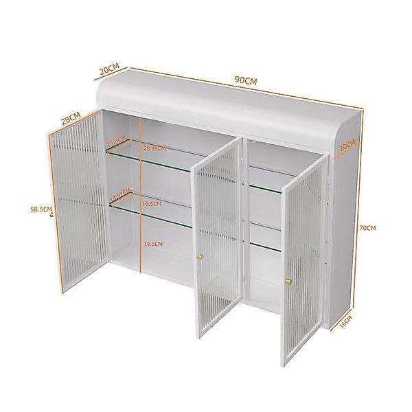 TavilaEcon Wandhängeschrank Modernes Wandregal mit Glastüren in elegantem D günstig online kaufen
