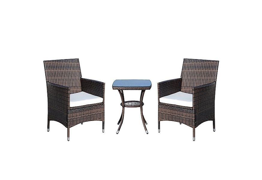 Outsunny Sitzgruppe mit Beistelltisch, (Sitzgarnitur, 3-tlg., Gartenmöbel S günstig online kaufen
