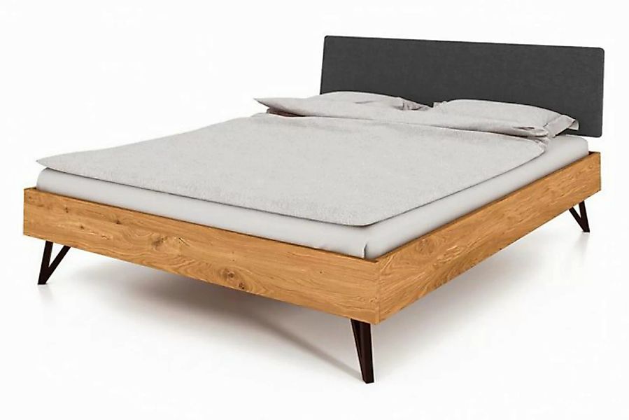 Natur24 Einzelbett Bett Rolo 1 in 120x200cm Wildeiche mit Polsterkopfteil i günstig online kaufen