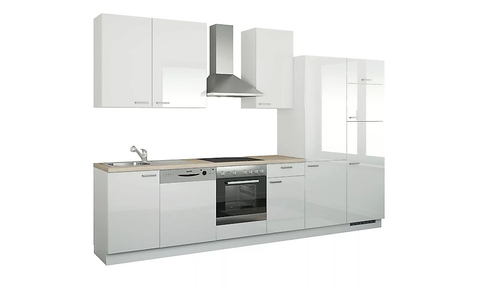 Küchenzeile mit Elektrogeräten - weiß - 340 cm - Küchen > Küchenblöcke mit günstig online kaufen
