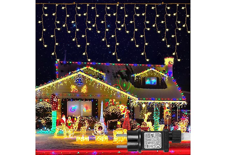 Rosnek Lichtervorhang 31V, 5-15M, 8 Modi, Timer, für Weihnachten Dach Fenst günstig online kaufen