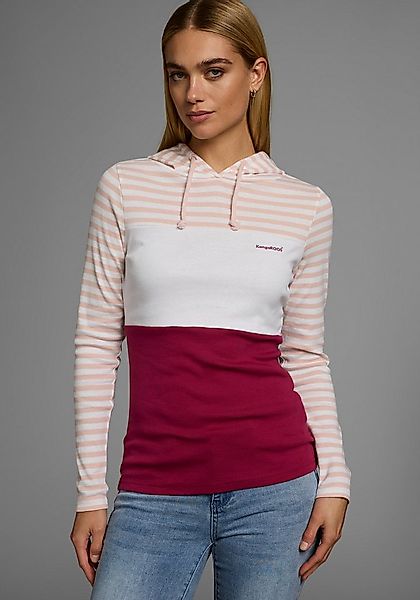 KangaROOS Kapuzenshirt Langarm, sehr figurbetont, mit Colourblocking-Optik günstig online kaufen