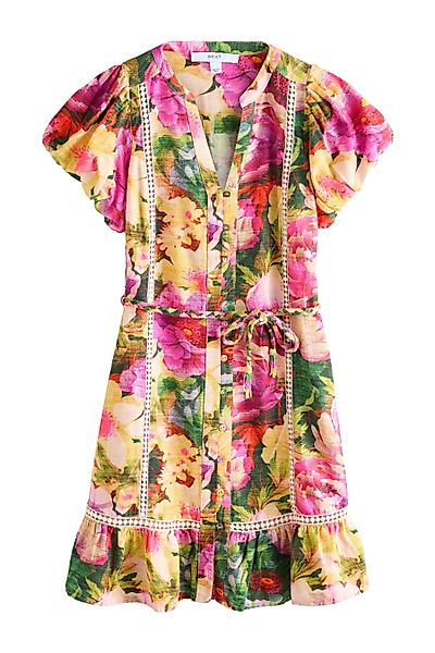 Next Minikleid Geknöpftes Minikleid mit Spitzeneinsatz günstig online kaufen