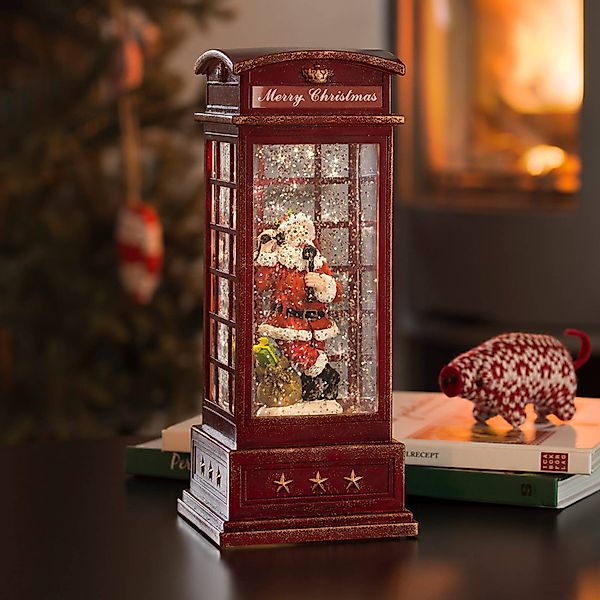 LED-Dekoleuchte Telefonzelle m. Weihnachtsmann günstig online kaufen
