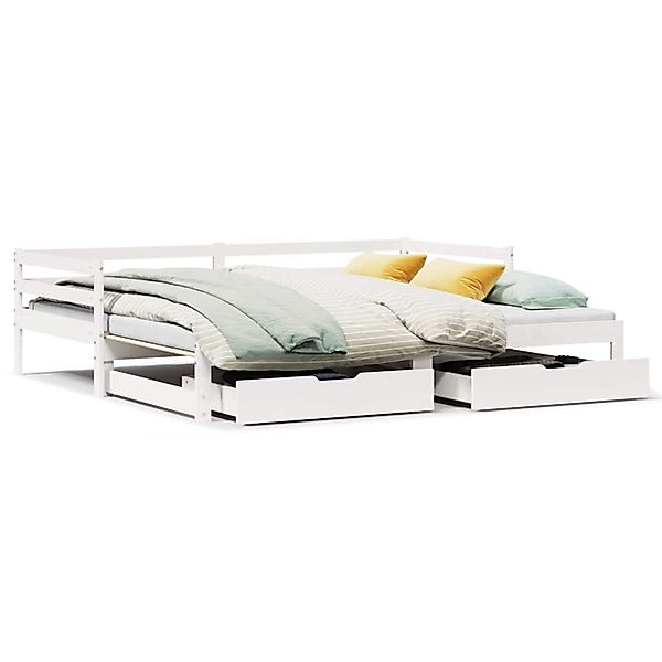 vidaXL Tagesbett mit Schubladen Weiß 90x200 cm Kiefernholz 3302145 günstig online kaufen