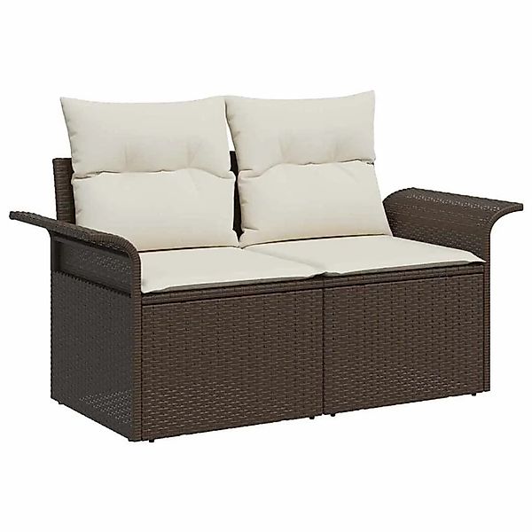 vidaXL Gartensofa mit Kissen Braun 141 x 62 x 69cm Poly-Rattan 42006693 günstig online kaufen