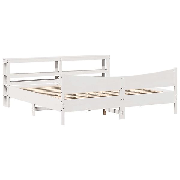 vidaXL Massivholzbett mit Kopfteil Weiß 200x200 cm Kiefer 3306292 günstig online kaufen