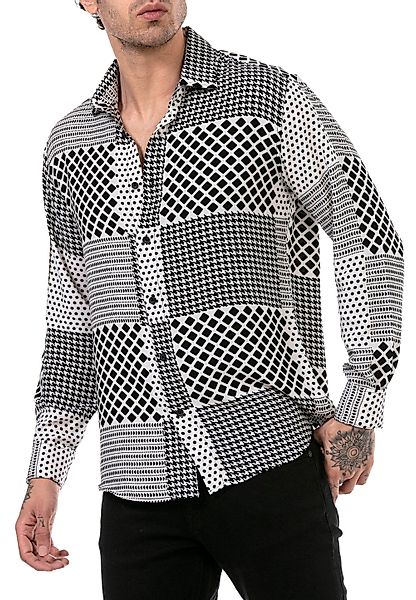 RedBridge Langarmhemd mit modernem Patchwork-Design für günstig online kaufen