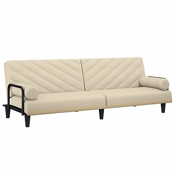 vidaXL Schlafsofa mit Armlehnen Creme Stoff 351934 günstig online kaufen