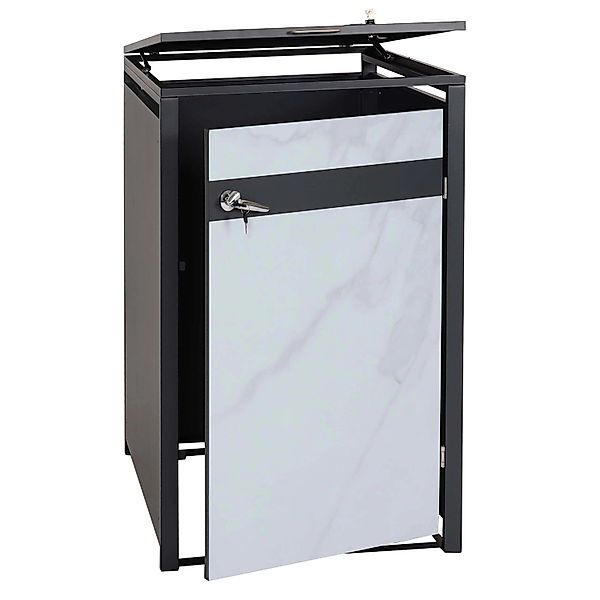 PROREGAL Mülltonnenbox 1er 117x68x80cm Anthrazit Marmor-Optik Hell günstig online kaufen