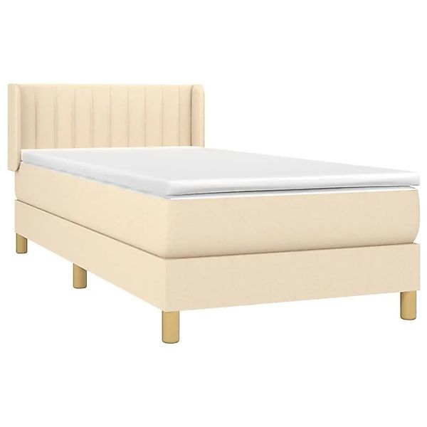 vidaXL Boxspringbett mit Matratze Creme 90x190 cm Stoff 3130398 günstig online kaufen