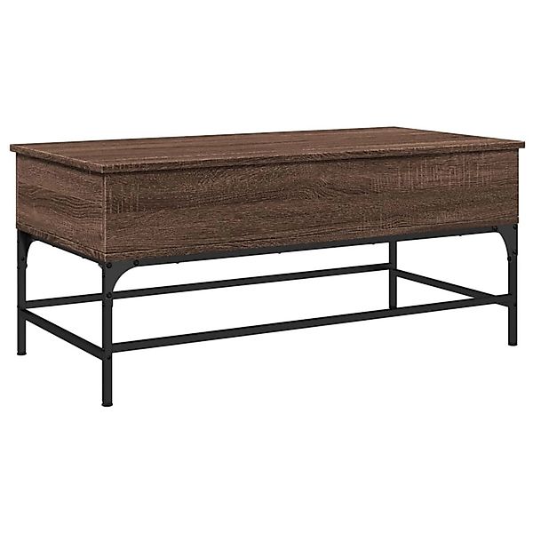 vidaXL Couchtisch Braun Eichen-Optik 100x50x45 cm Holzwerkstoff Metall 8454 günstig online kaufen