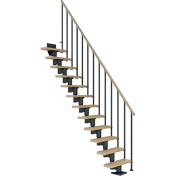 Dolle Mittelholmtreppe Dublin Ahorn Anthrazit GH bis 292 cm Gerade 75 cm FS günstig online kaufen