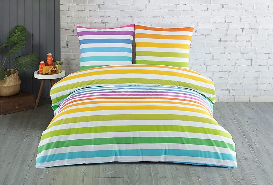 Buymax Bettwäsche Regenbogen, Rainbow, 100% Baumwolle Renforce, 4 teilig, 1 günstig online kaufen