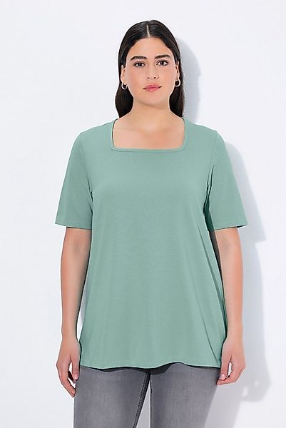 Ulla Popken T-Shirt T-Shirt A-Linie Carré-Ausschnitt Halbarm günstig online kaufen