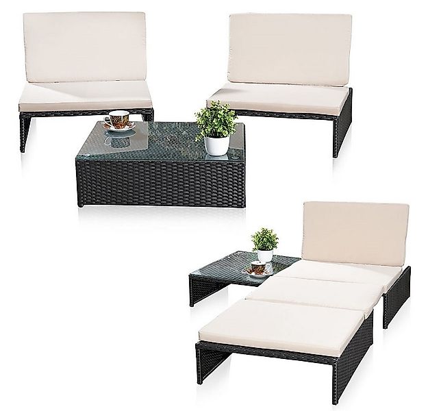 Mucola Gartenlounge-Set Lounge Sitzgarnitur Gartenset Gartenmöbel Gartensit günstig online kaufen