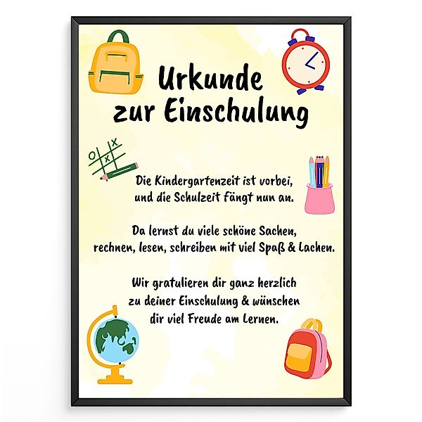 Tigerlino Poster Urkunde Einschulung Schulkind Geschenkidee günstig online kaufen