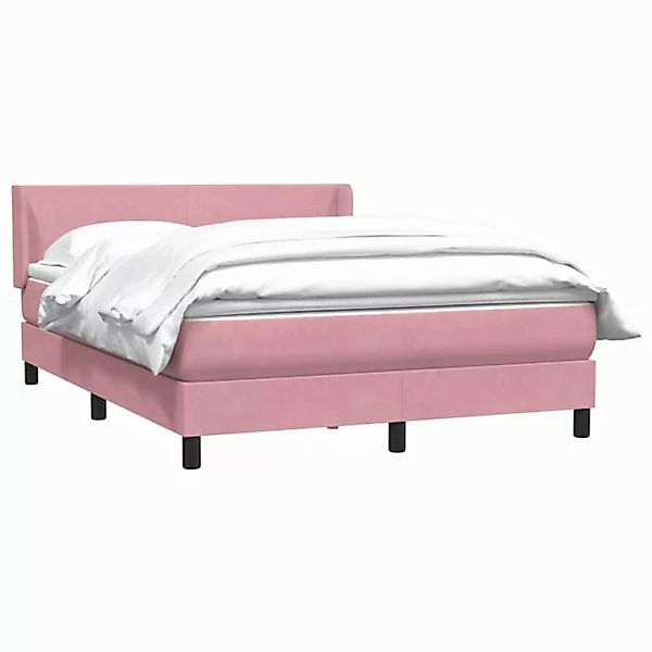 vidaXL Bett Boxspringbett mit Matratze Rosa 140x210 cm Samt günstig online kaufen