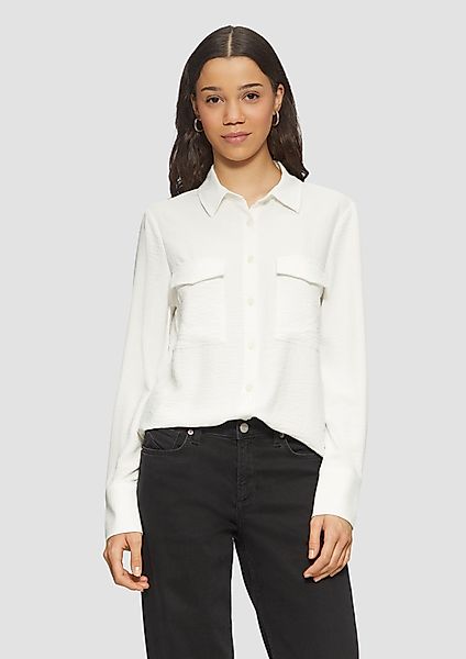 QS Langarmbluse Lässige Hemdbluse mit aufgesetzten günstig online kaufen