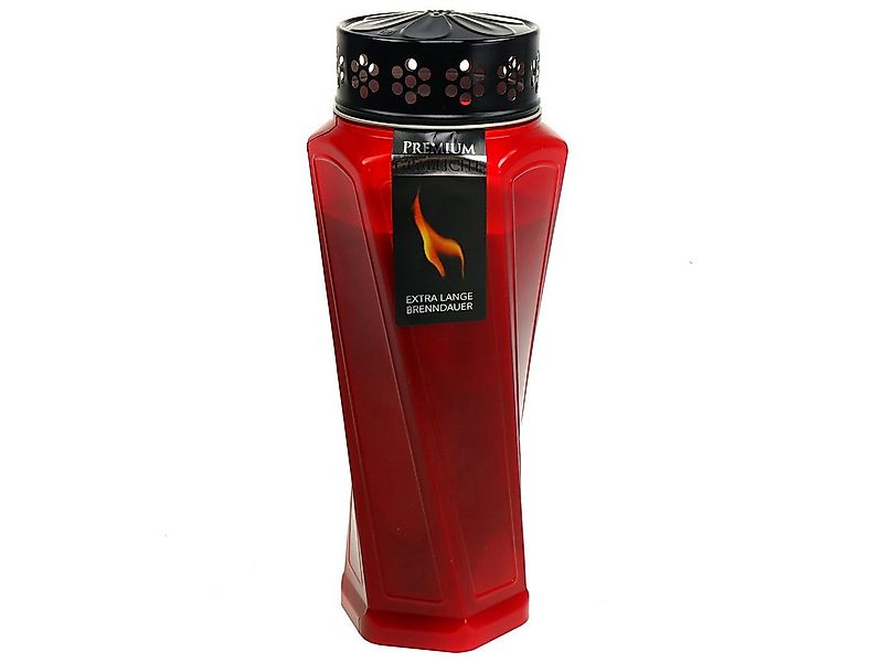 Viana Grabkerze Grablicht Plastik Rot Ø11cm H25cm Windfest 7 Tage günstig online kaufen