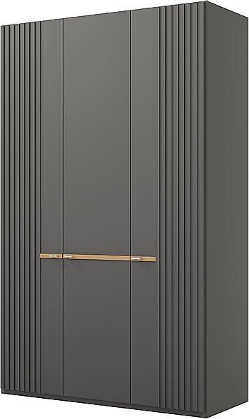 Musterring Kleiderschrank "Isabelle" Lamellen in Eiche, Griffe in schwarz, günstig online kaufen