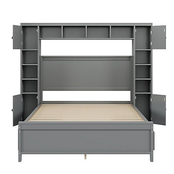FUROKOY Bettgestell Doppelbett 140x200 mit großem Stauschrank&4 Schubladen, günstig online kaufen