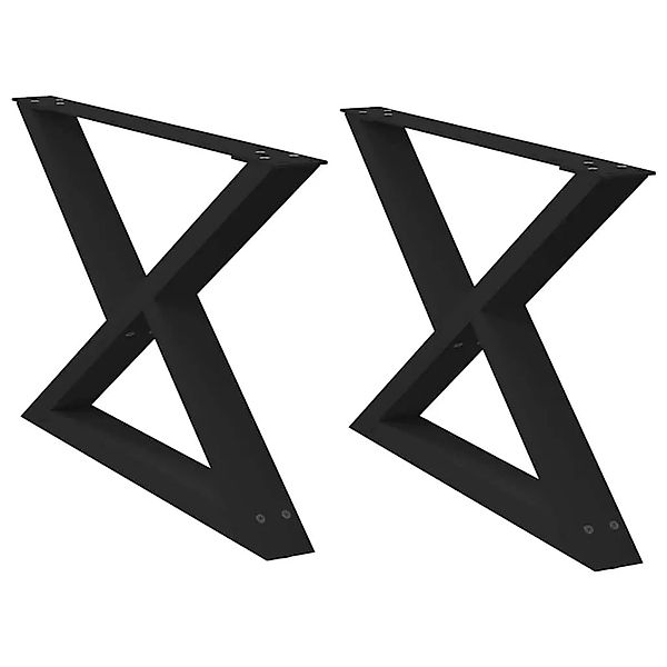 vidaXL Couchtischbeine 2 Stk Schwarz 70x42-43,3 cm Stahl 4012712 günstig online kaufen