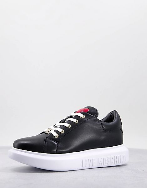 Love Moschino – Minimalistische Sneaker in Schwarz günstig online kaufen