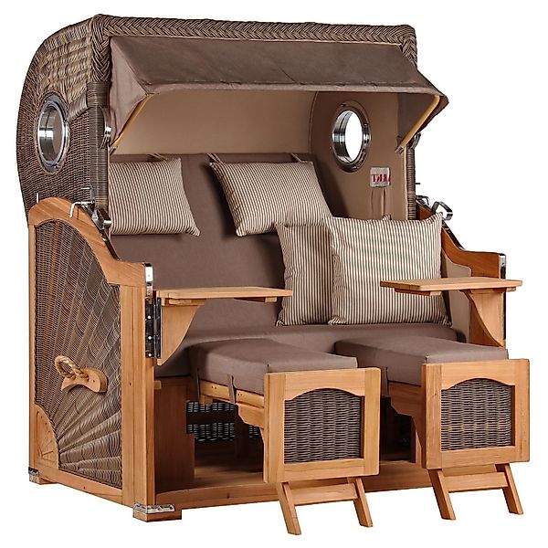 GarWoh Strandkorb Rantum Grande Teak PE Grey Dessin 534 günstig online kaufen